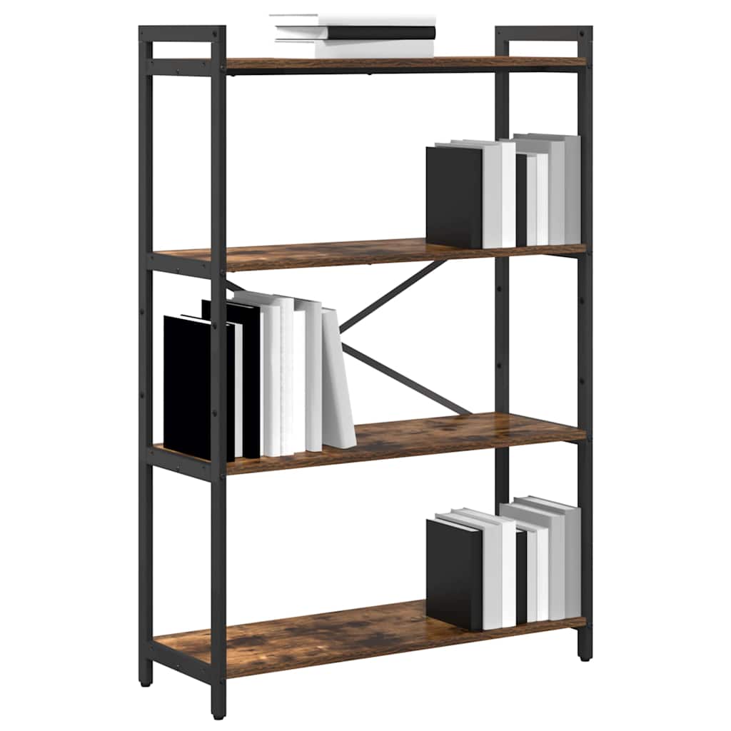 Boekenkast Gerookt eiken 80 x 30 x 120 cm Bewerkt hout is nu te koop bij PeponiXL, paradijselijk wonen!