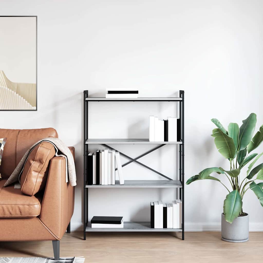 Boekenkast Grijs sonoma 80 x 30 x 120 cm Bewerkt hout is nu te koop bij PeponiXL, paradijselijk wonen!