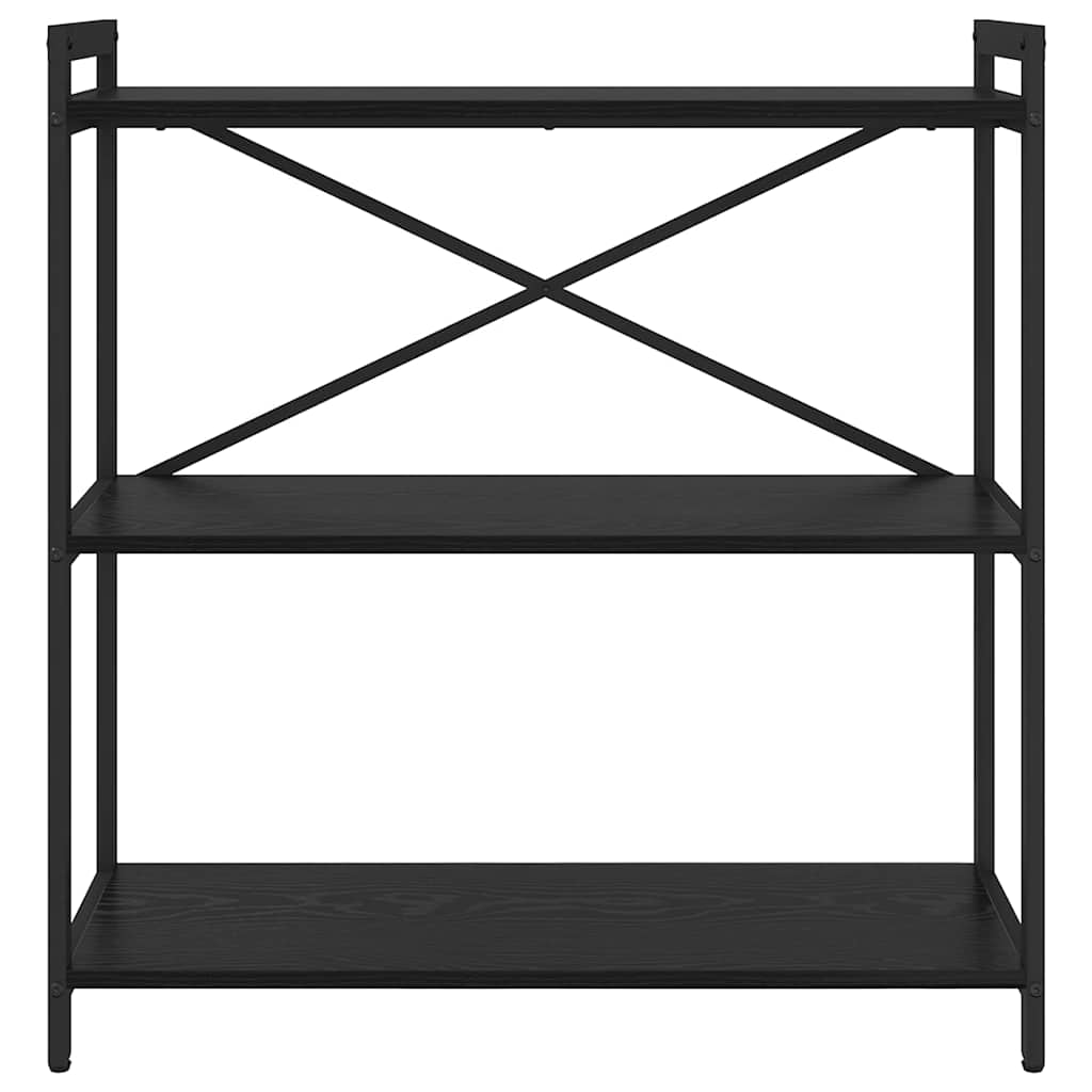 Boekenkast Zwart Eiken 80 x 30 x 85 cm Bewerkt hout is nu te koop bij PeponiXL, paradijselijk wonen!