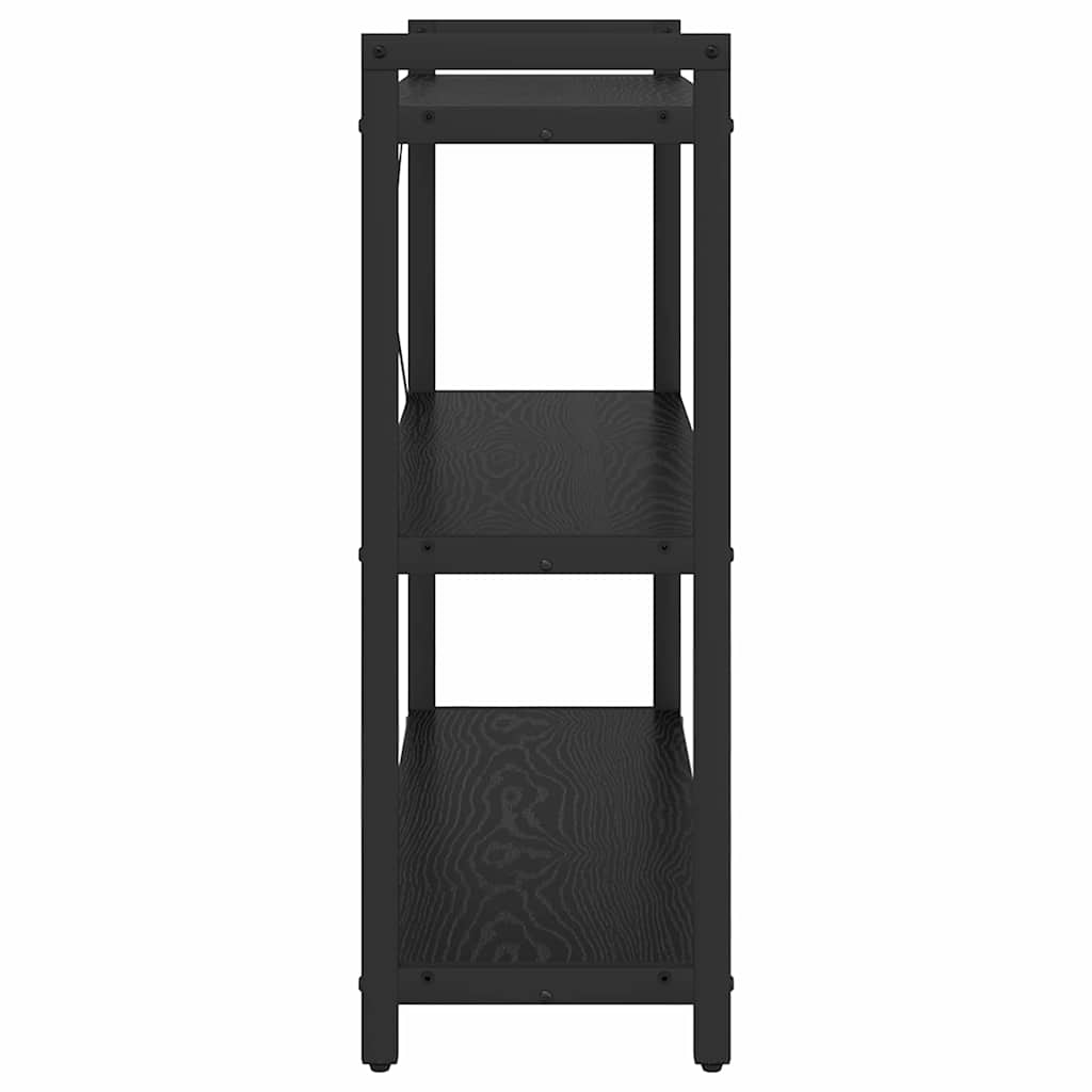 Boekenkast Zwart Eiken 80 x 30 x 85 cm Bewerkt hout is nu te koop bij PeponiXL, paradijselijk wonen!