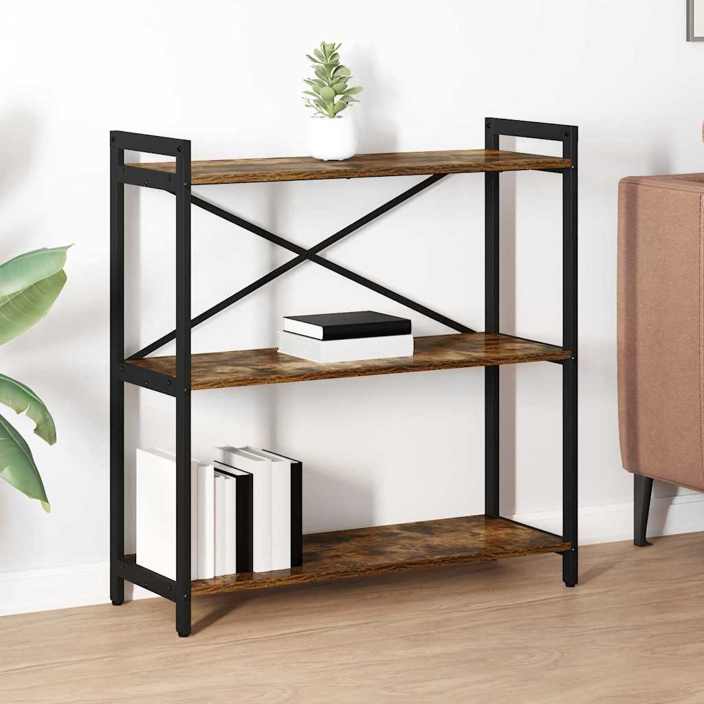 Boekenkast Gerookt eiken 80 x 30 x 85 cm Bewerkt hout is nu te koop bij PeponiXL, paradijselijk wonen!