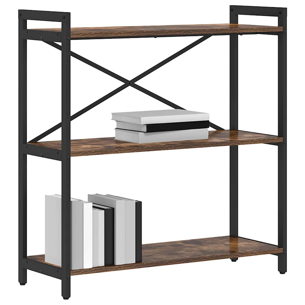 Boekenkast Gerookt eiken 80 x 30 x 85 cm Bewerkt hout is nu te koop bij PeponiXL, paradijselijk wonen!