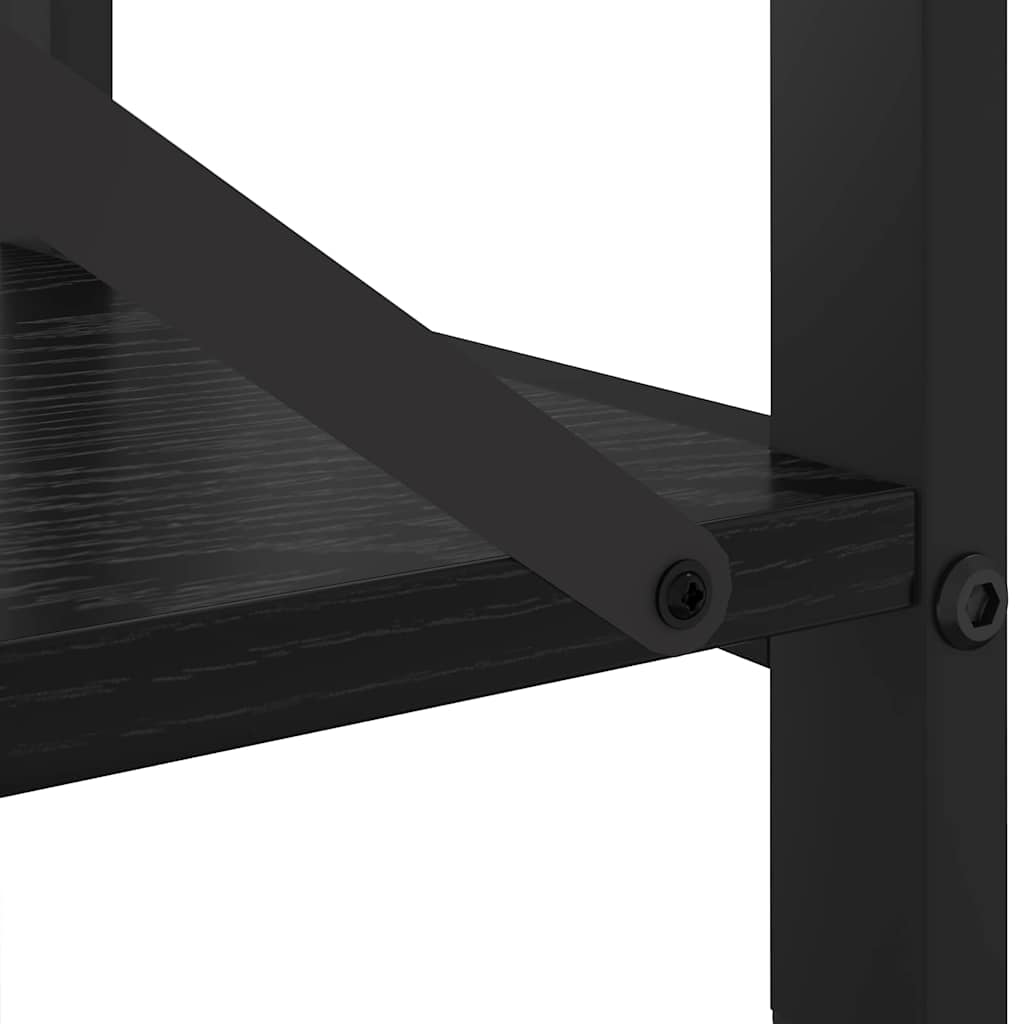 Boekenkast Zwart Eiken 40 x 30 x 85 cm Bewerkt hout is nu te koop bij PeponiXL, paradijselijk wonen!