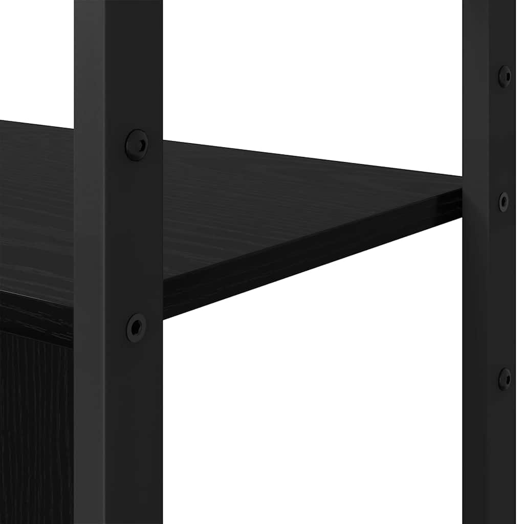 Boekenkast Zwart Eiken 80 x 30 x 155,5 cm Bewerkt hout is nu te koop bij PeponiXL, paradijselijk wonen!