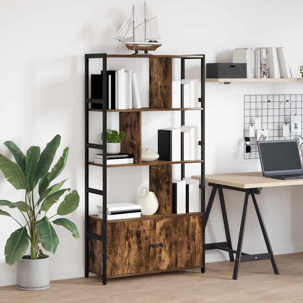 Boekenkast Gerookt eiken 80 x 30 x 155,5 cm Bewerkt hout is nu te koop bij PeponiXL, paradijselijk wonen!