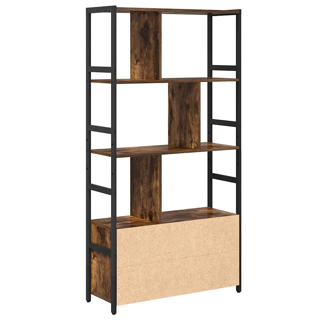 Boekenkast Gerookt eiken 80 x 30 x 155,5 cm Bewerkt hout is nu te koop bij PeponiXL, paradijselijk wonen!