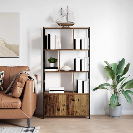 Boekenkast Oud hout 80 x 30 x 155,5 cm Bewerkt hout is nu te koop bij PeponiXL, paradijselijk wonen!