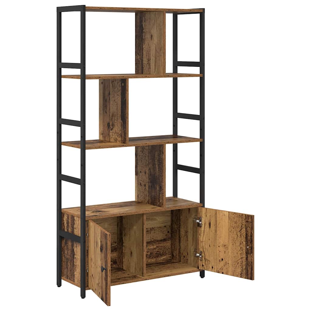 Boekenkast Oud hout 80 x 30 x 155,5 cm Bewerkt hout is nu te koop bij PeponiXL, paradijselijk wonen!