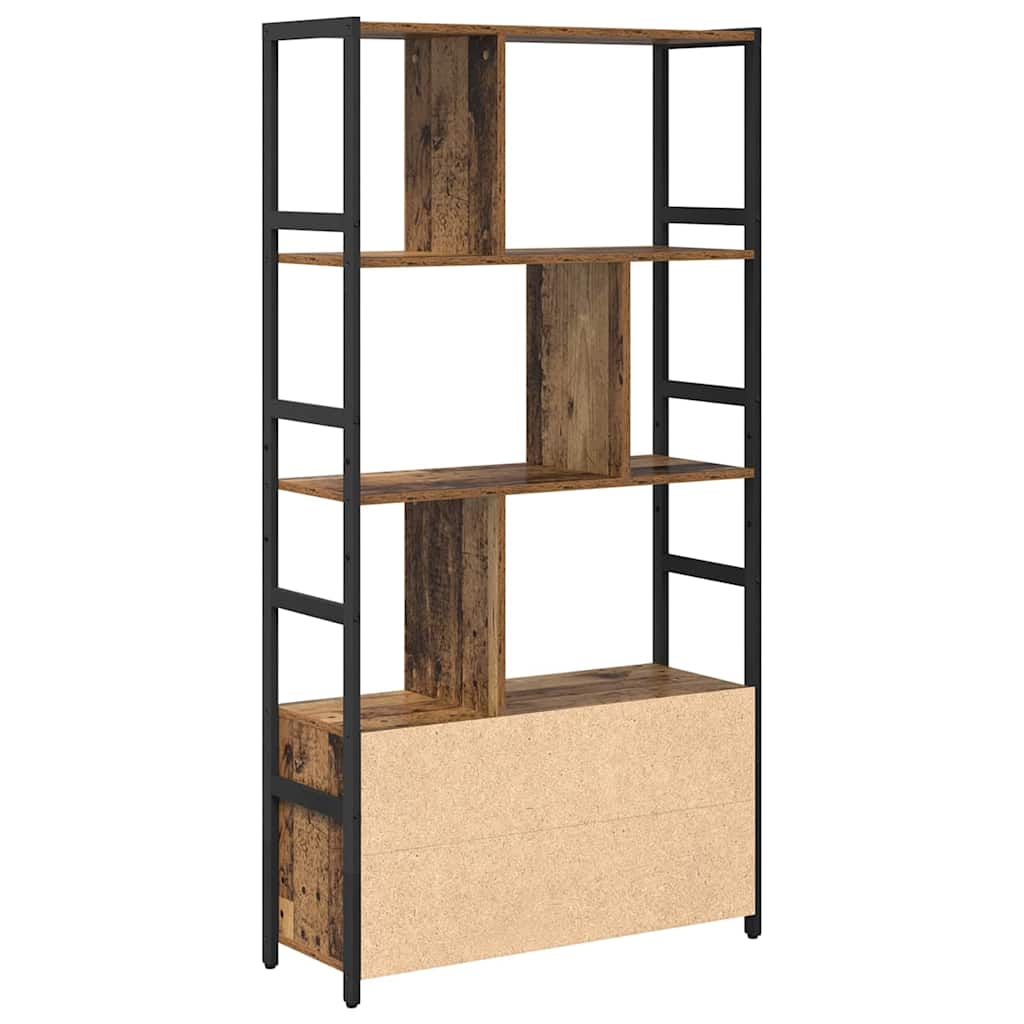 Boekenkast Oud hout 80 x 30 x 155,5 cm Bewerkt hout is nu te koop bij PeponiXL, paradijselijk wonen!