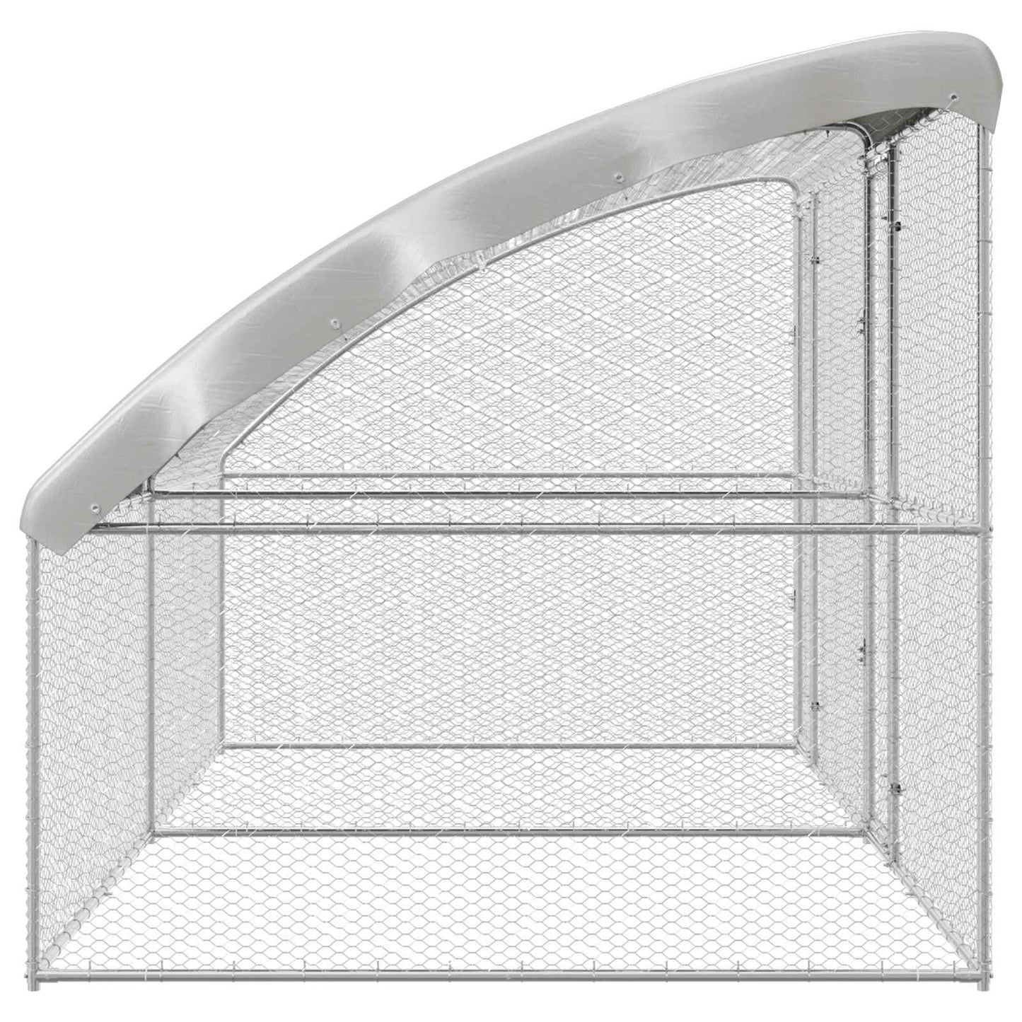Kippenhok 2 pcs Zilver 400 x 200 x 200 cm Staal en PE is nu te koop bij PeponiXL, paradijselijk wonen!
