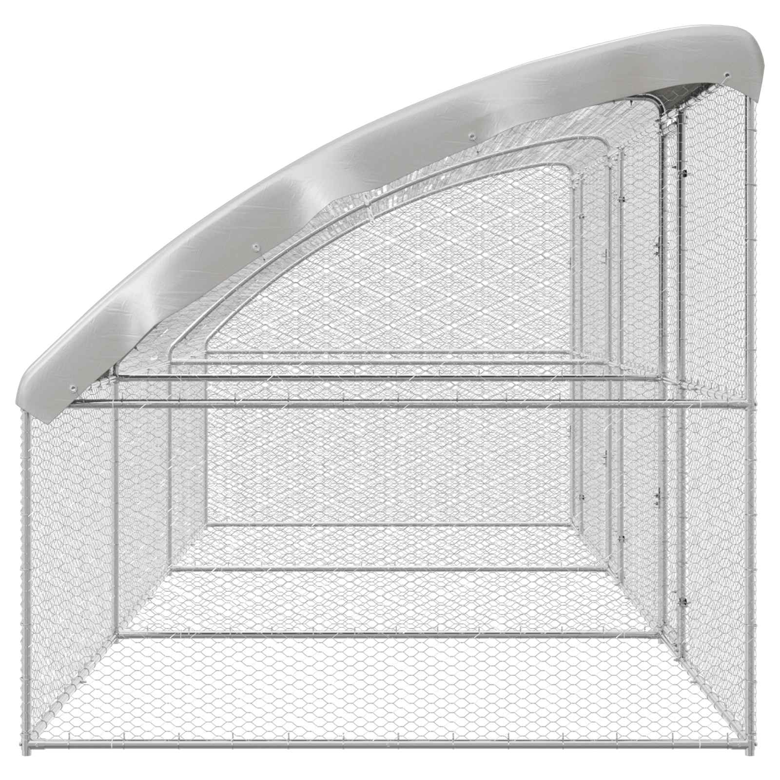 Kippenhok 3 pcs Zilver 600 x 200 x 200 cm Staal en PE is nu te koop bij PeponiXL, paradijselijk wonen!