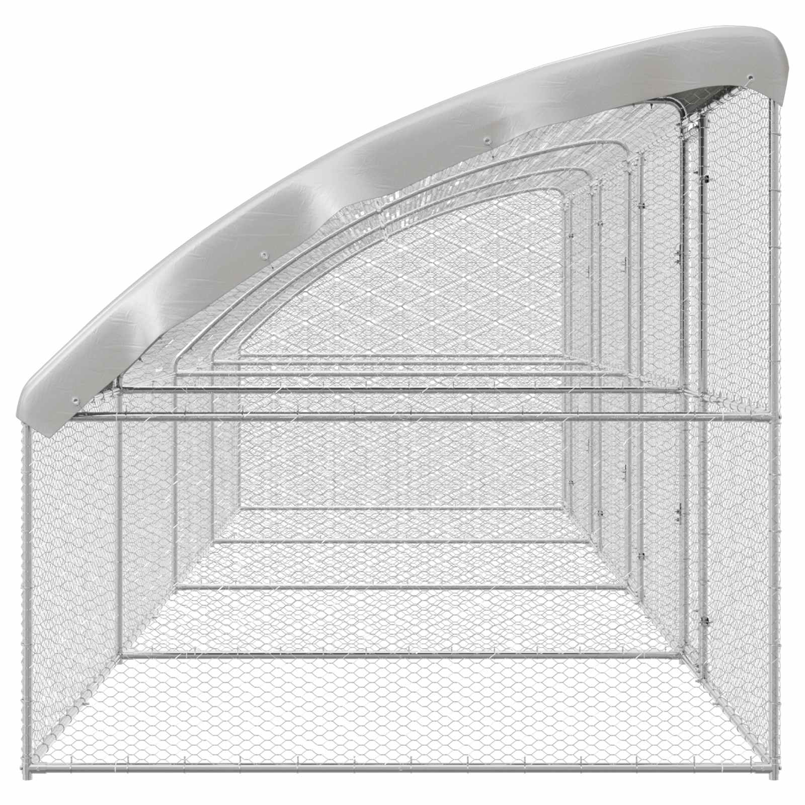 Kippenhok 4 pcs Zilver 800 x 200 x 200 cm Staal en PE is nu te koop bij PeponiXL, paradijselijk wonen!