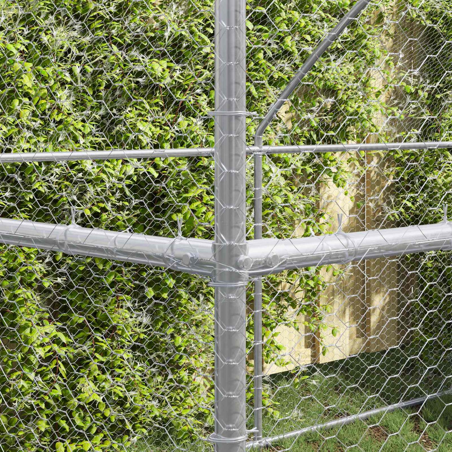 Kippenhok 4 pcs Zilver 800 x 200 x 200 cm Staal en PE is nu te koop bij PeponiXL, paradijselijk wonen!