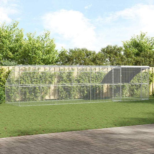 Kippenhok 4 pcs Zilver 800 x 200 x 200 cm Staal en PE is nu te koop bij PeponiXL, paradijselijk wonen!