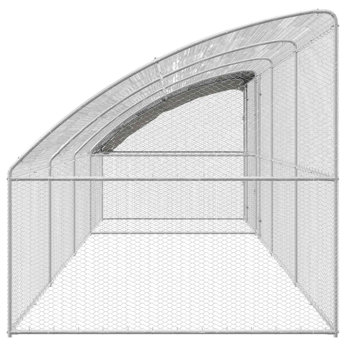 Kippenhok 4 pcs Zilver 800 x 200 x 200 cm Staal en PE is nu te koop bij PeponiXL, paradijselijk wonen!