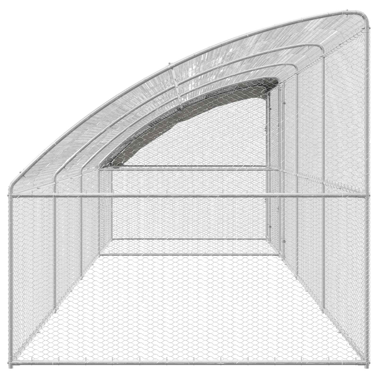 Kippenhok 4 pcs Zilver 800 x 200 x 200 cm Staal en PE is nu te koop bij PeponiXL, paradijselijk wonen!