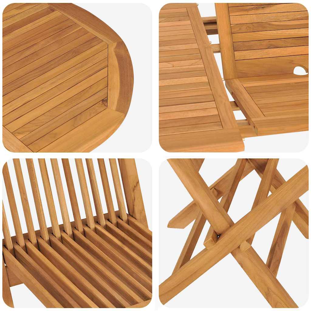 Tuin eettafelset 7 pcs Bruin Massief Teakhout is nu te koop bij PeponiXL, paradijselijk wonen!