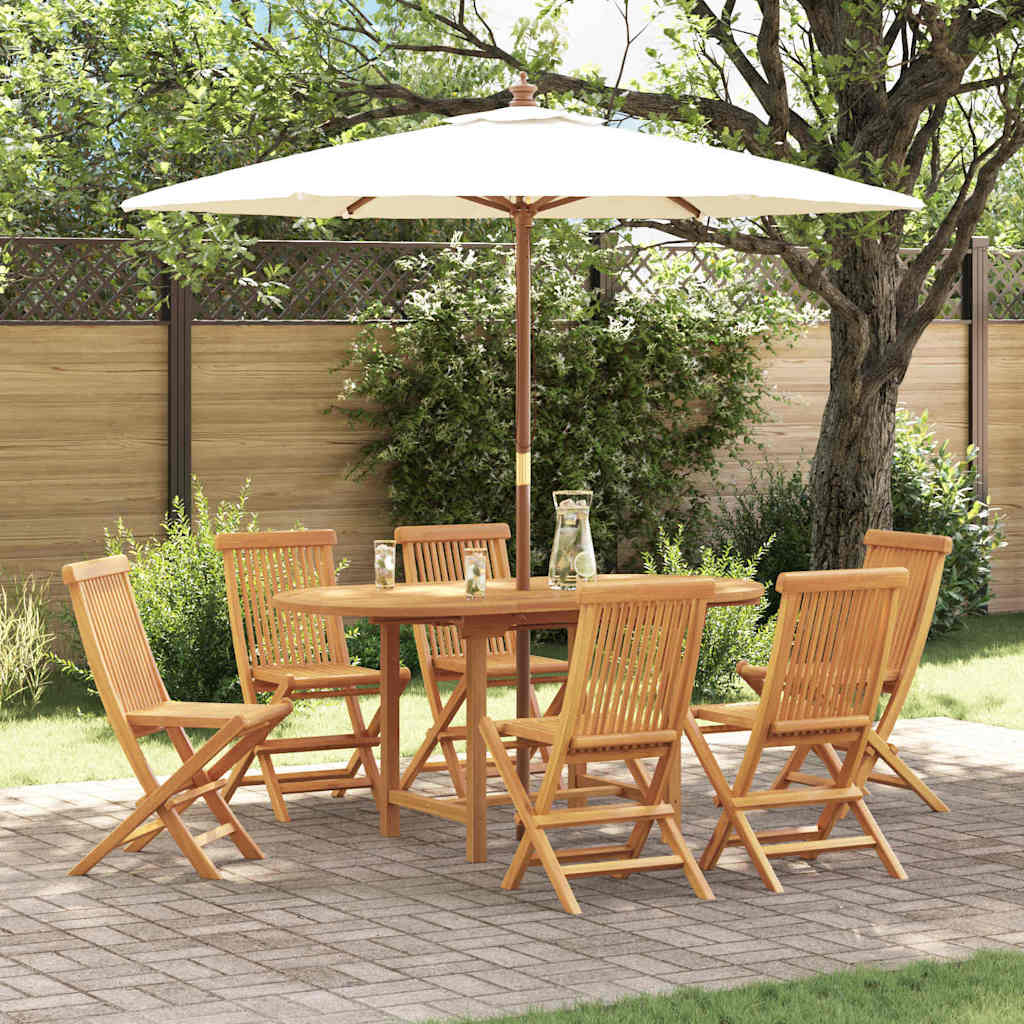 Tuin eettafelset 7 pcs Bruin Massief Teakhout is nu te koop bij PeponiXL, paradijselijk wonen!