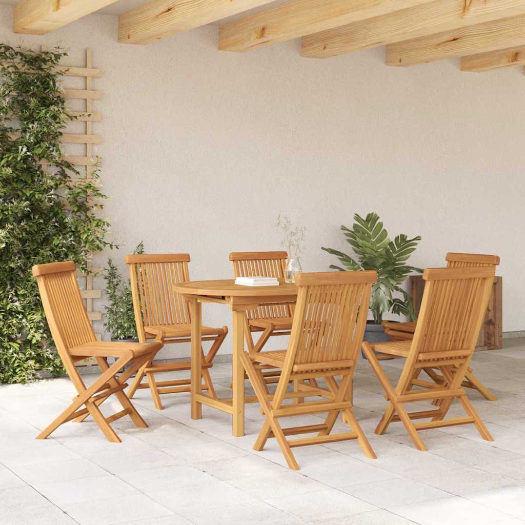 Tuin eettafelset 7 pcs Bruin Massief Teakhout is nu te koop bij PeponiXL, paradijselijk wonen!