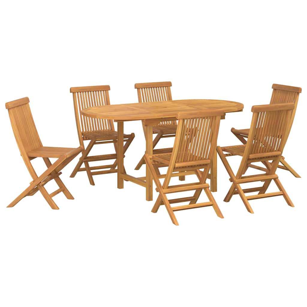 Tuin eettafelset 7 pcs Bruin Massief Teakhout is nu te koop bij PeponiXL, paradijselijk wonen!