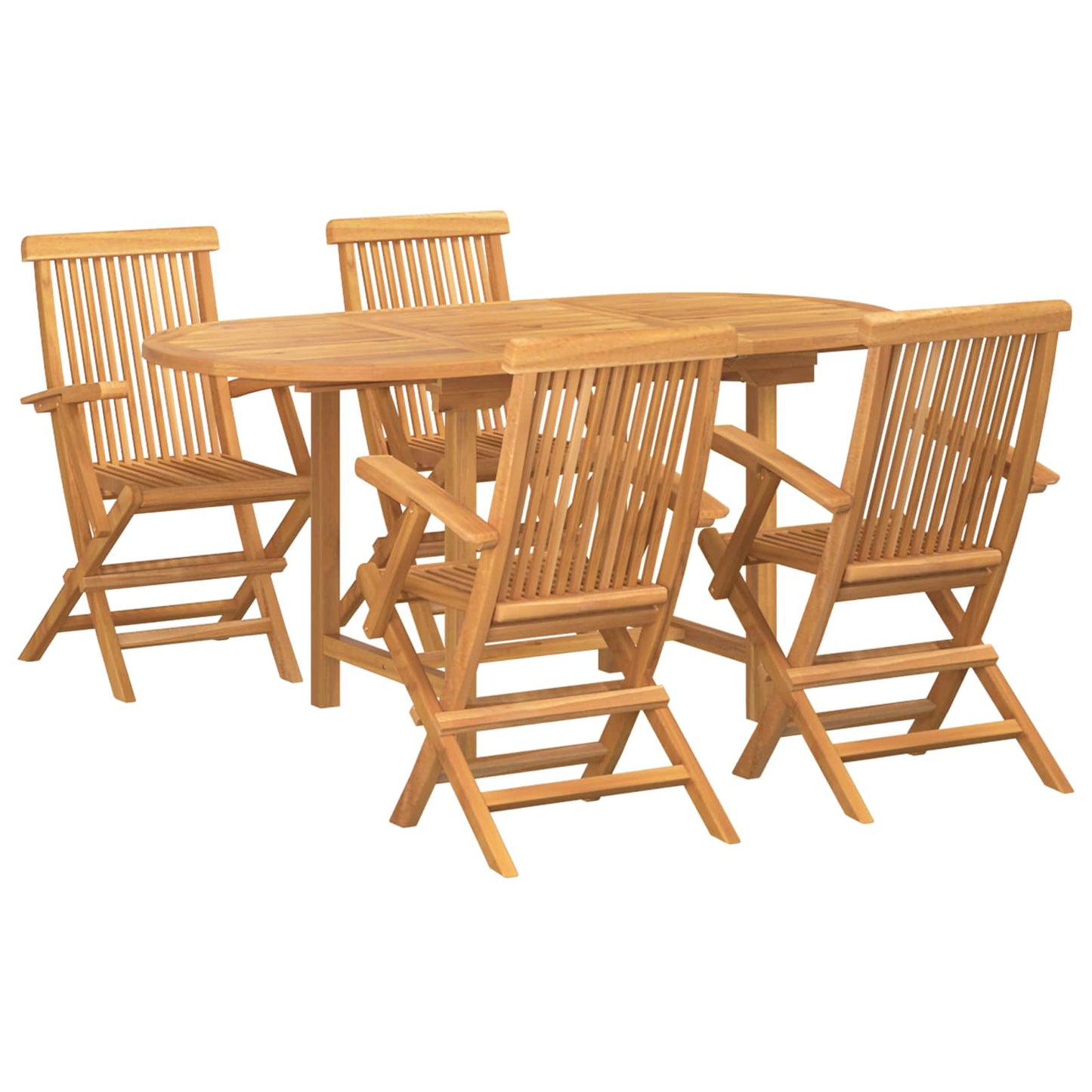 Tuin eettafelset 5 pcs Bruin Massief Teakhout is nu te koop bij PeponiXL, paradijselijk wonen!