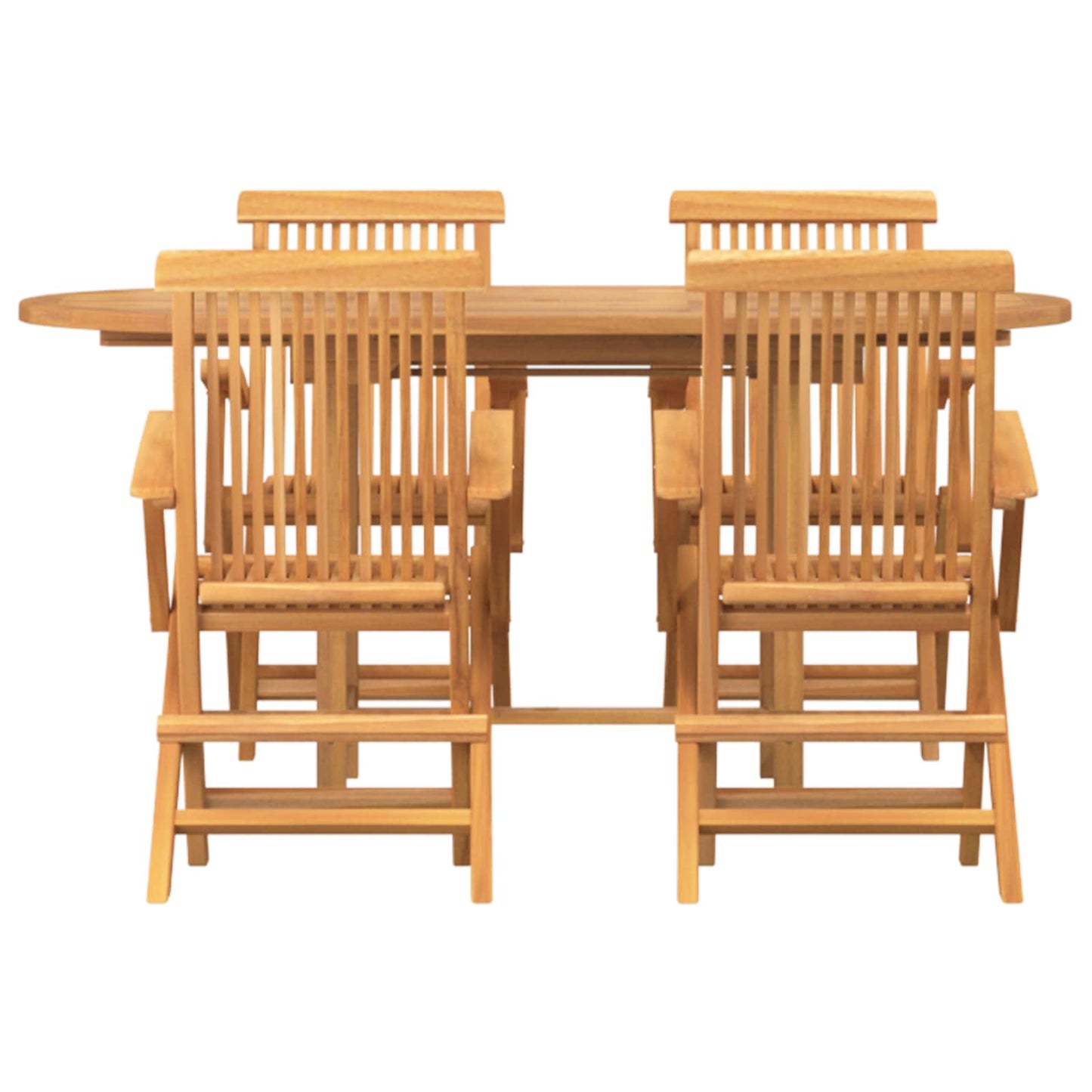 Tuin eettafelset 5 pcs Bruin Massief Teakhout is nu te koop bij PeponiXL, paradijselijk wonen!