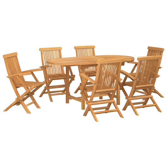 Tuin eettafelset 7 pcs Bruin Massief Teakhout is nu te koop bij PeponiXL, paradijselijk wonen!