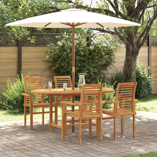 Tuin eettafelset 5 pcs Bruin Massief Teakhout is nu te koop bij PeponiXL, paradijselijk wonen!