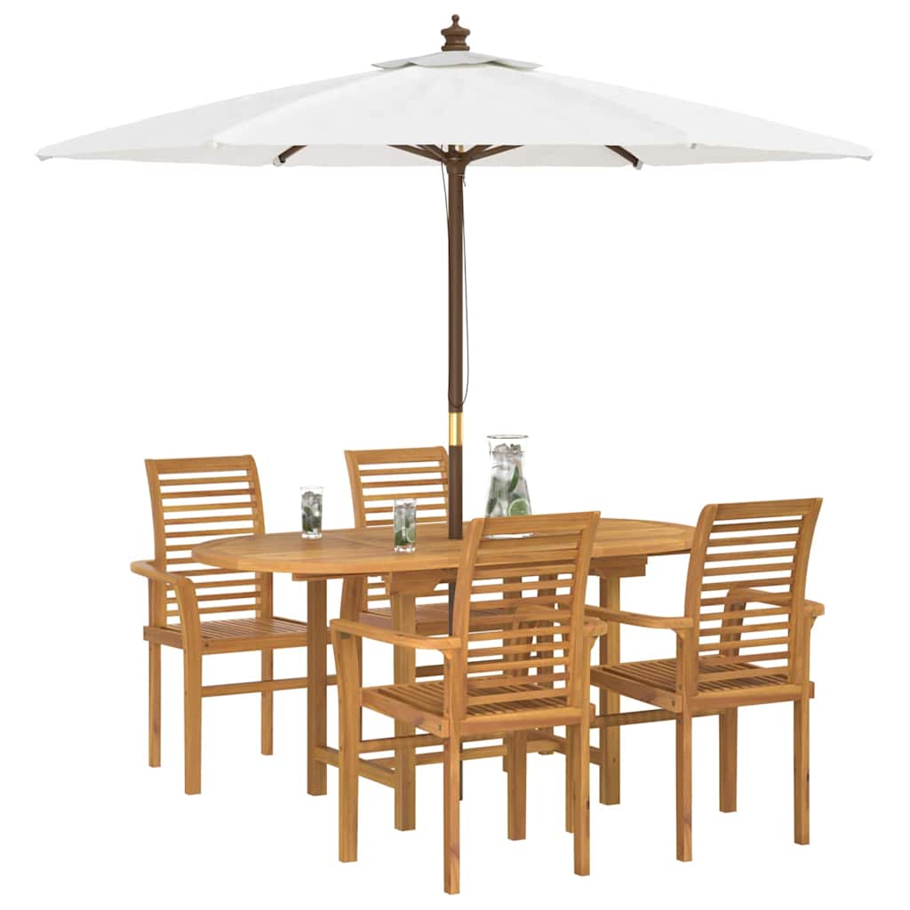 Tuin eettafelset 5 pcs Bruin Massief Teakhout