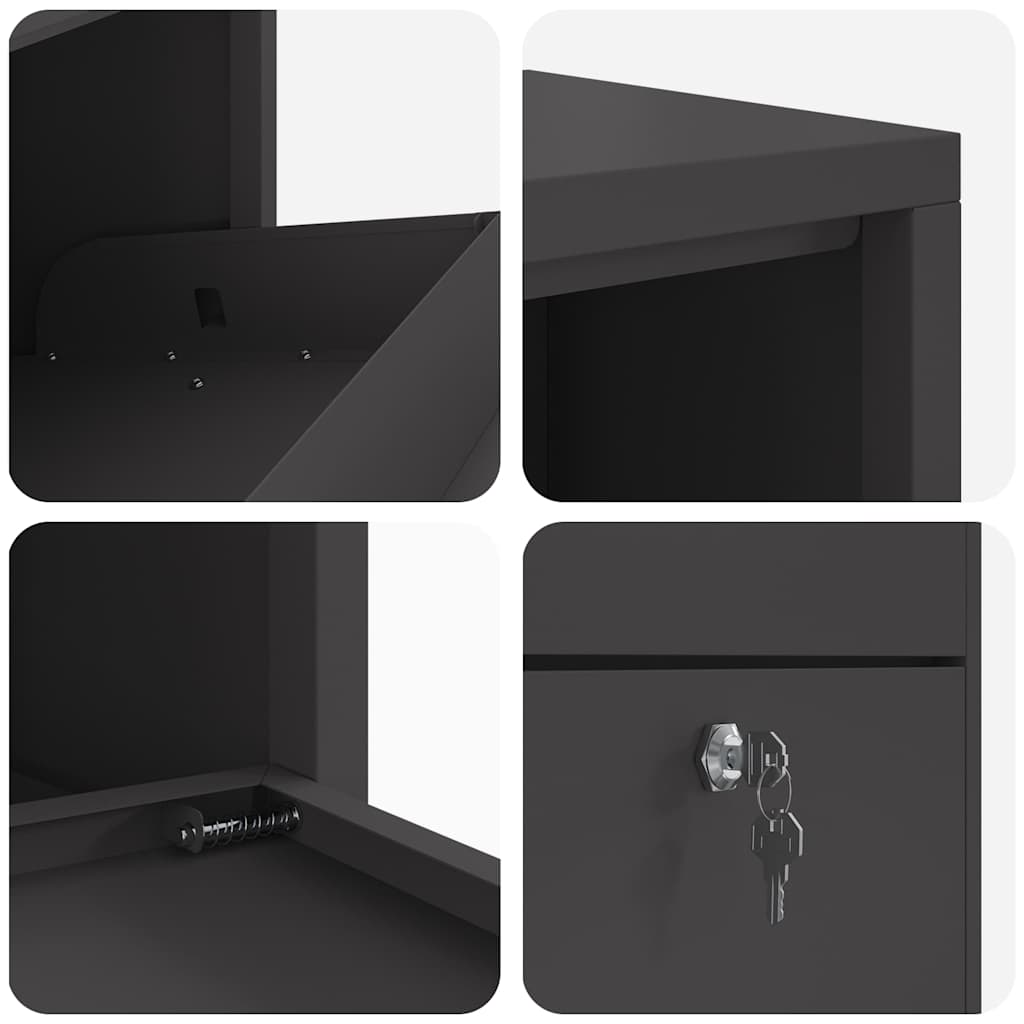Pakket inwerp box met opslag Zwart 44 x 22 x 82 cm Staal is nu te koop bij PeponiXL, paradijselijk wonen!