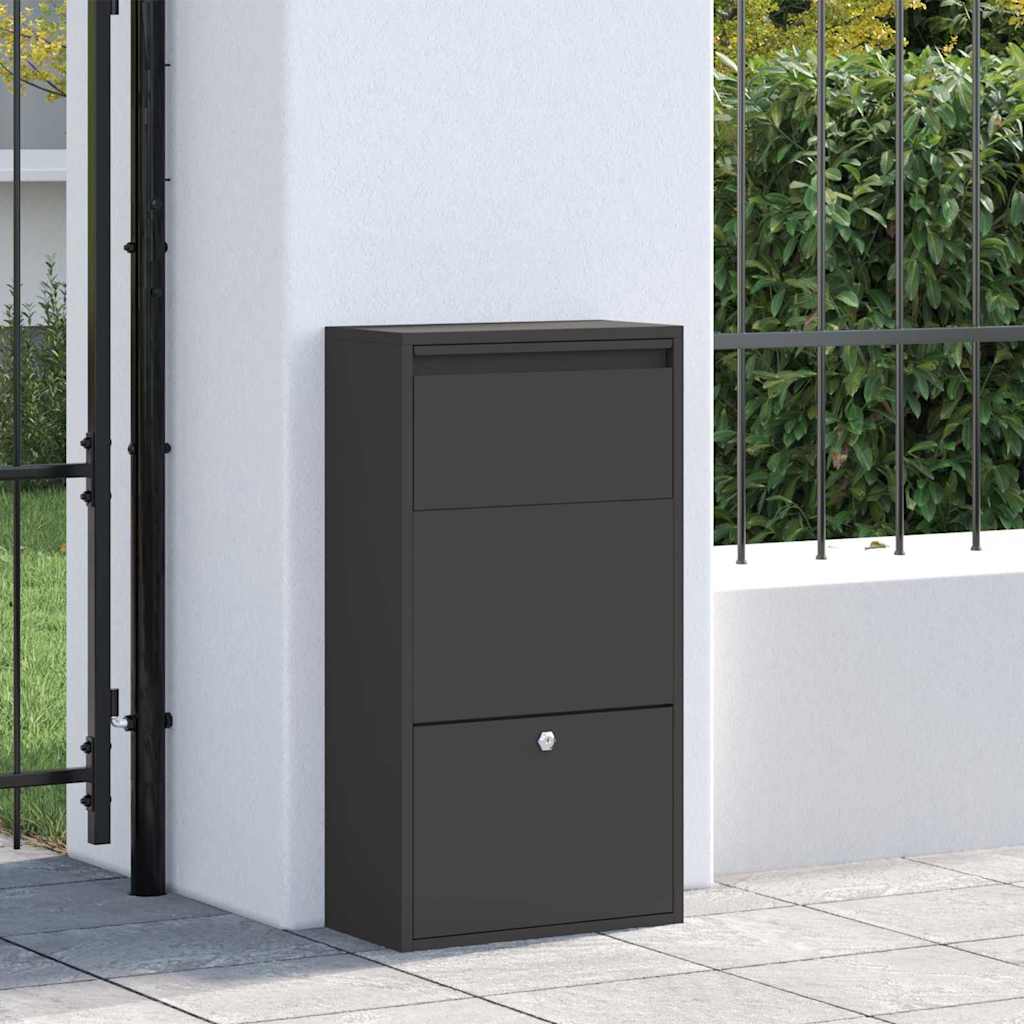 Pakket inwerp box met opslag Zwart 44 x 22 x 82 cm Staal is nu te koop bij PeponiXL, paradijselijk wonen!
