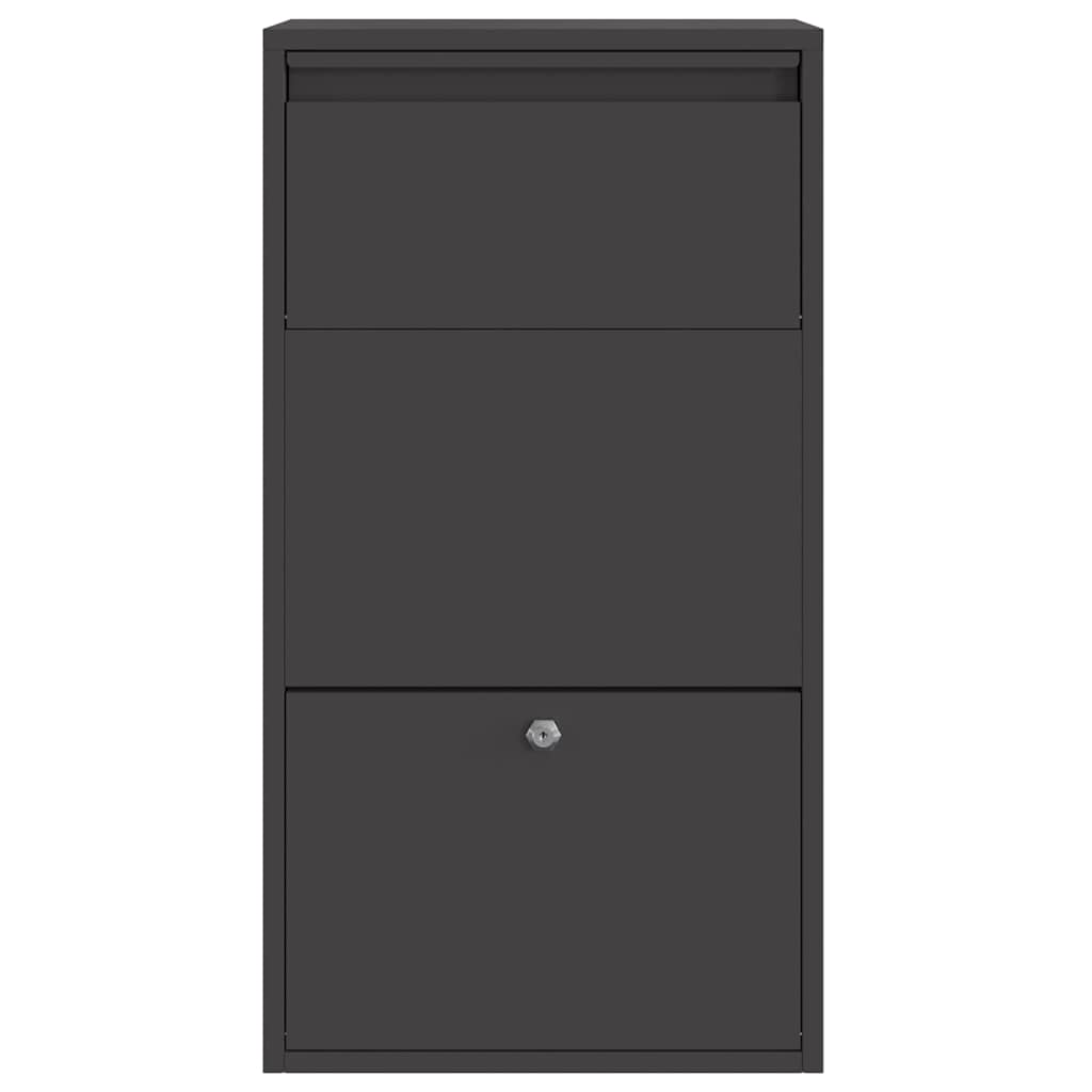 Pakket inwerp box met opslag Zwart 44 x 22 x 82 cm Staal is nu te koop bij PeponiXL, paradijselijk wonen!
