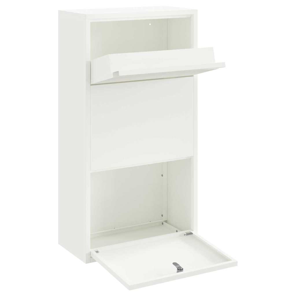 Pakket inwerp box met opslag met slot Wit 44 x 22 x 82 cm Staal is nu te koop bij PeponiXL, paradijselijk wonen!