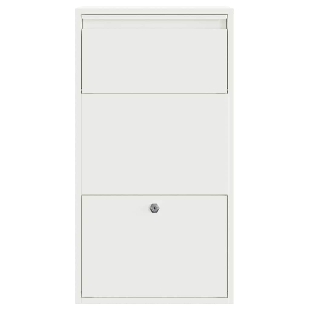 Pakket inwerp box met opslag met slot Wit 44 x 22 x 82 cm Staal is nu te koop bij PeponiXL, paradijselijk wonen!