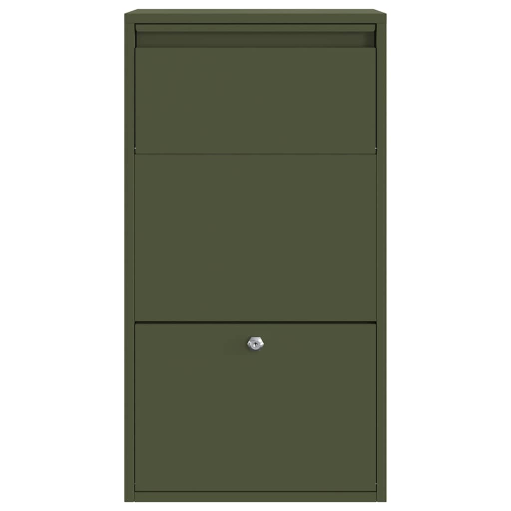 Pakket inwerp box met opslag Olijf Groen 44 x 22 x 82 cm Staal is nu te koop bij PeponiXL, paradijselijk wonen!