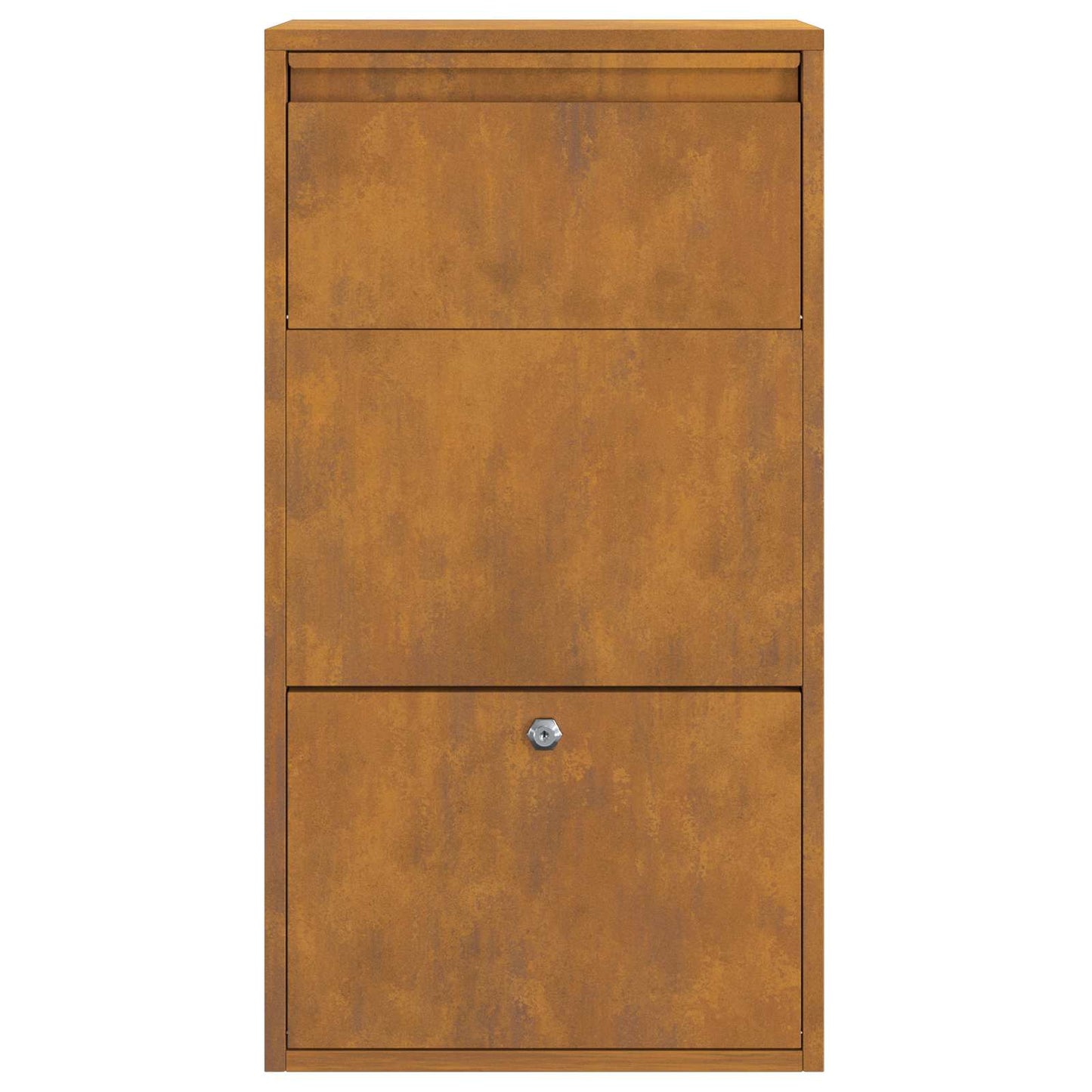 Pakket inwerp box met slot Roestig 44 x 22 x 82 cm Cortenstaal is nu te koop bij PeponiXL, paradijselijk wonen!