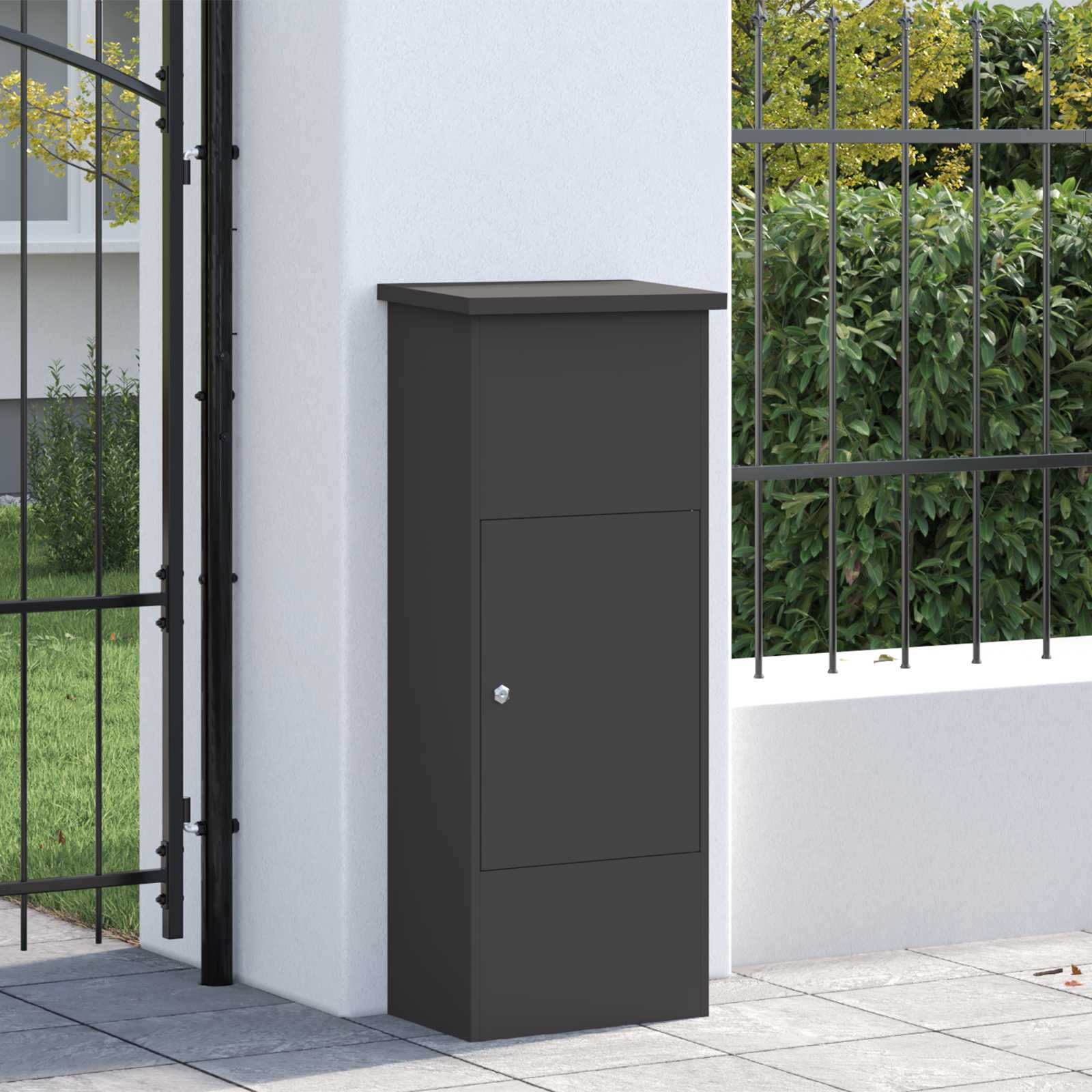 Pakket inwerp box met opslag Zwart 44,5 x 29 x 110,5 cm Staal is nu te koop bij PeponiXL, paradijselijk wonen!