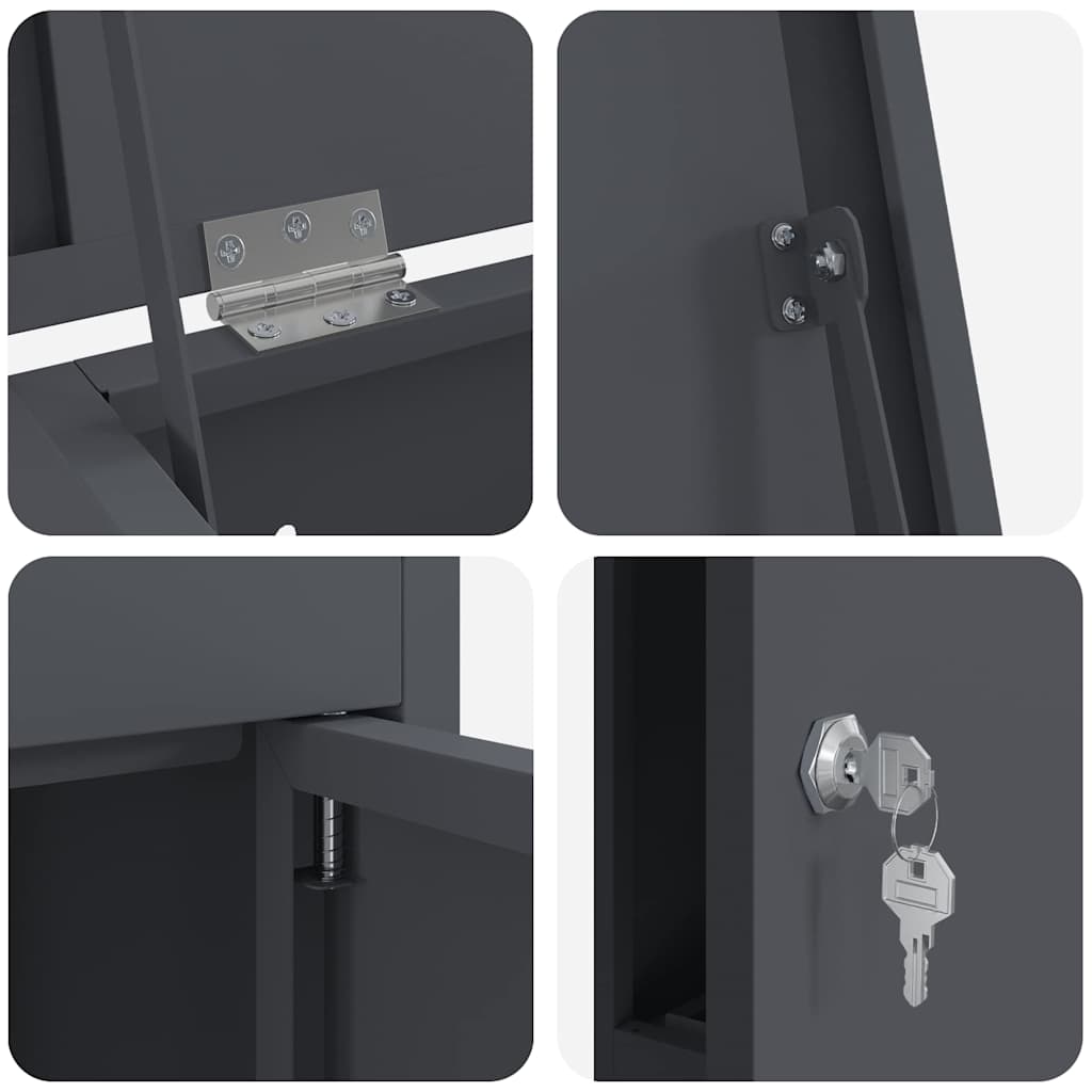 Pakket inwerp box met slot Antraciet 44,5 x 29 x 110,5 cm Staal is nu te koop bij PeponiXL, paradijselijk wonen!