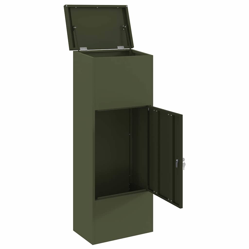 Pakket inwerp box Olijfgroen 44,5 x 29 x 110,5 cm Staal is nu te koop bij PeponiXL, paradijselijk wonen!