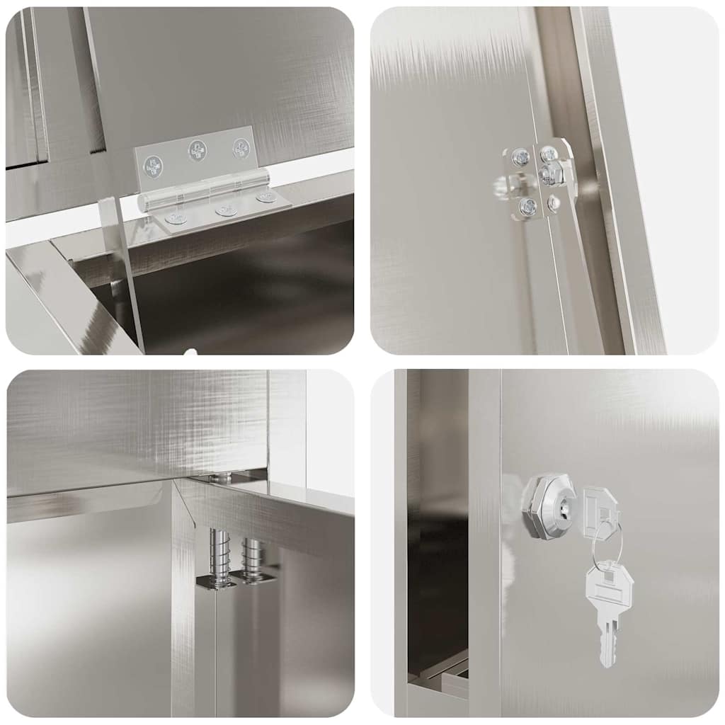 Pakket inwerp box Zilver 44,5 x 29 x 110,5 cm Roestvrij staal is nu te koop bij PeponiXL, paradijselijk wonen!
