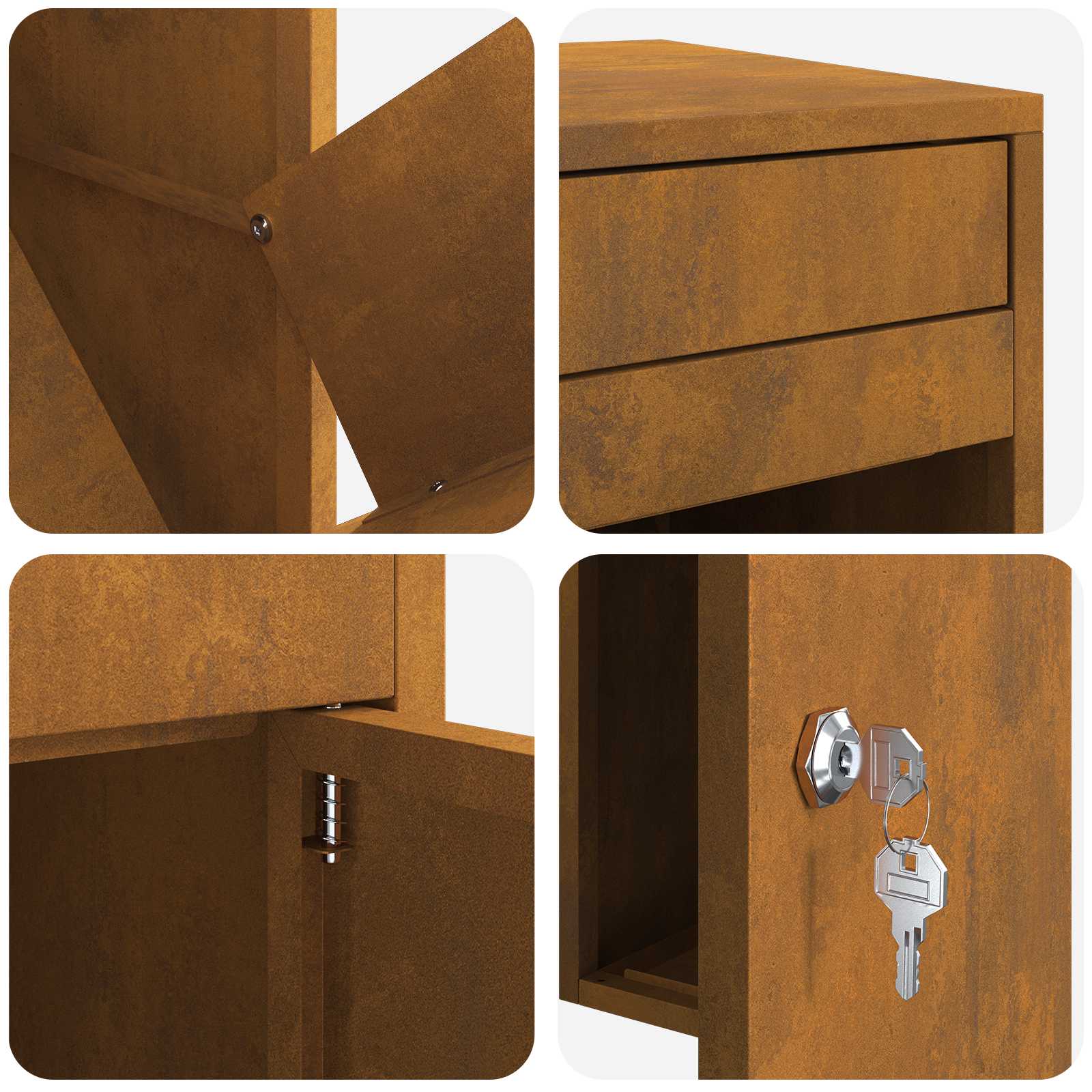 Pakket inwerp box Roestig 47,5 x 38 x 59 cm Cortenstaal is nu te koop bij PeponiXL, paradijselijk wonen!