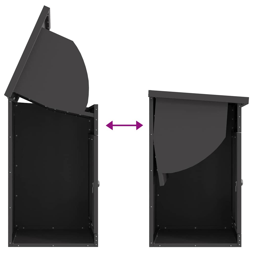 Pakket inwerp box met opslag Zwart 47,5 x 38 x 59 cm Staal is nu te koop bij PeponiXL, paradijselijk wonen!