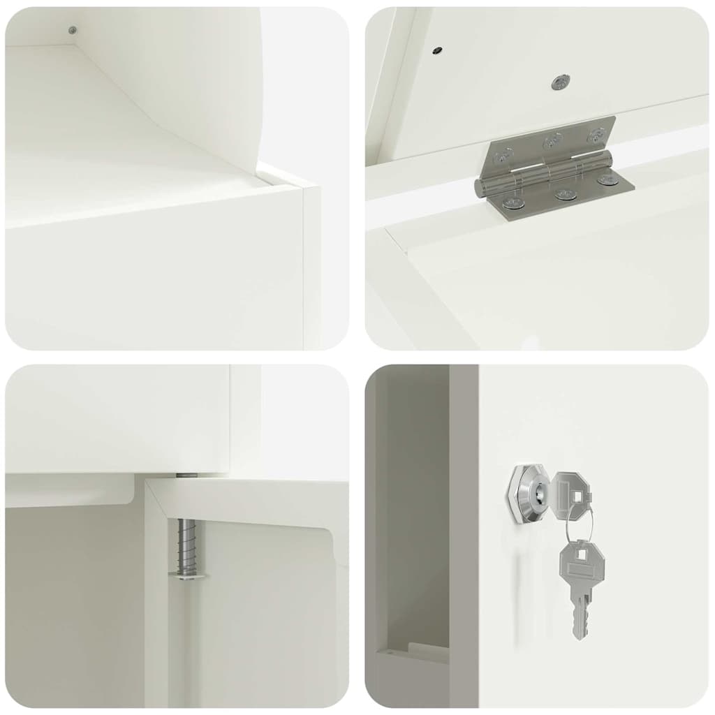 Pakket inwerp box met opslag Wit 47,5 x 38 x 59 cm Staal is nu te koop bij PeponiXL, paradijselijk wonen!