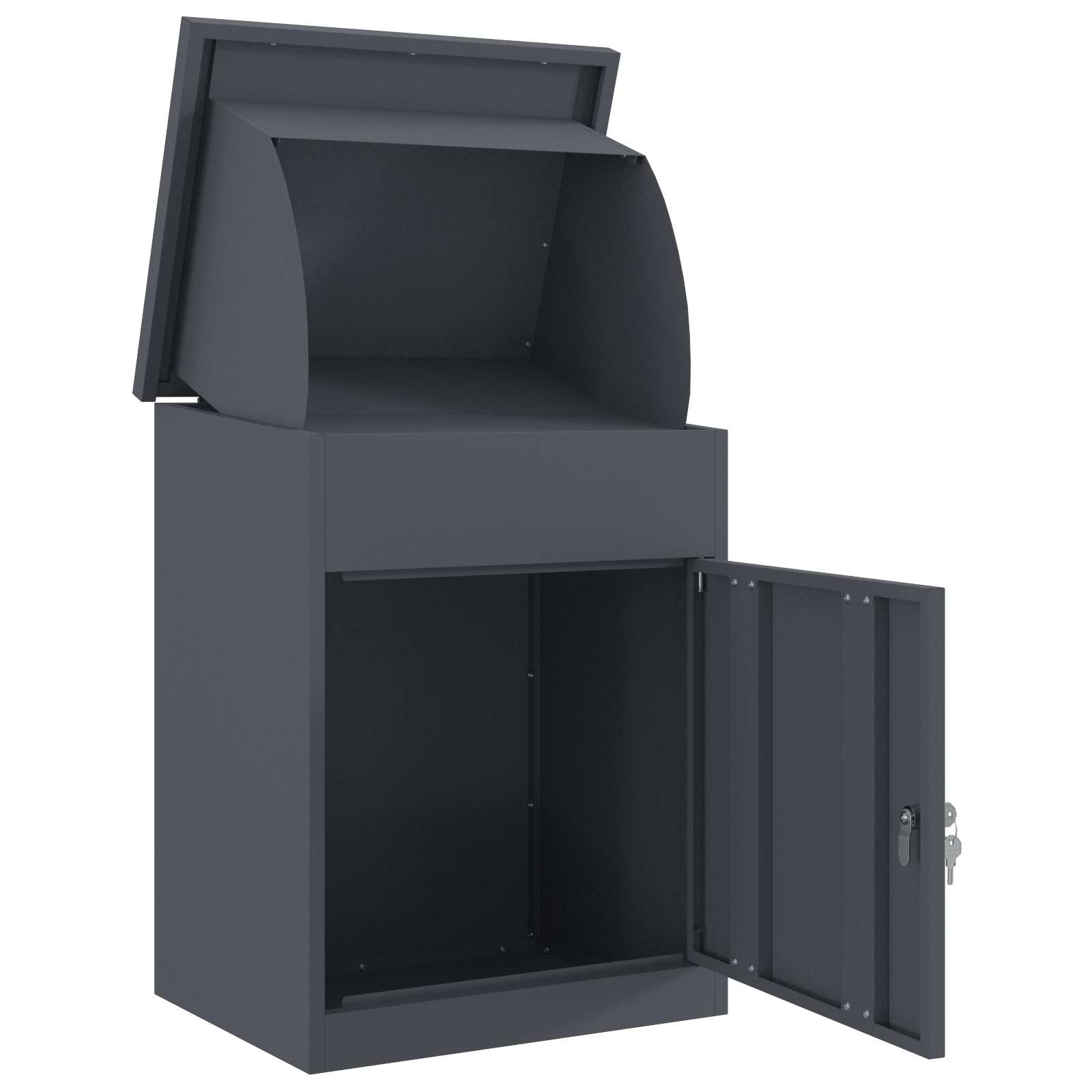 Pakket inwerp box met opslag Antraciet 47,5 x 38 x 59 cm Staal is nu te koop bij PeponiXL, paradijselijk wonen!