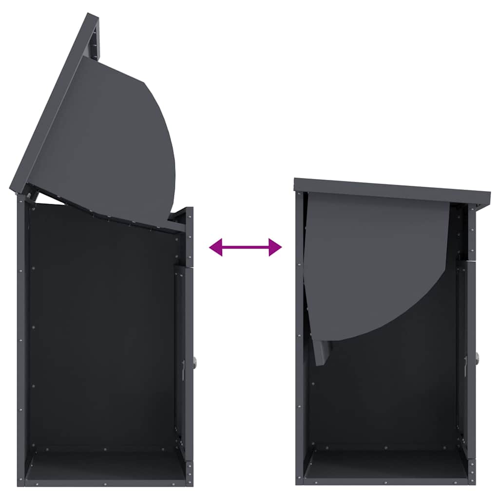 Pakket inwerp box met opslag Antraciet 47,5 x 38 x 59 cm Staal is nu te koop bij PeponiXL, paradijselijk wonen!