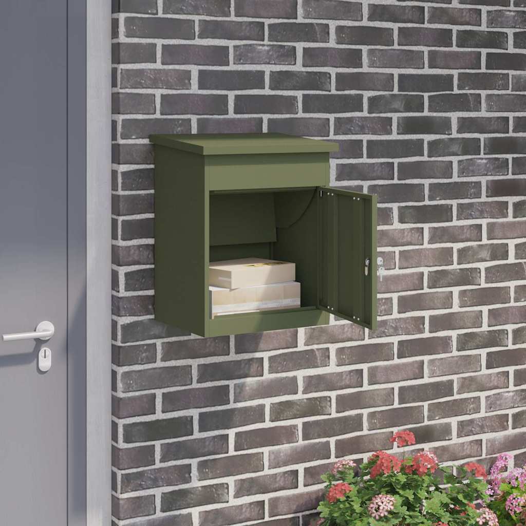Pakket inwerp box met opslag Olijfgroen 47,5 x 38 x 59 cm Staal is nu te koop bij PeponiXL, paradijselijk wonen!