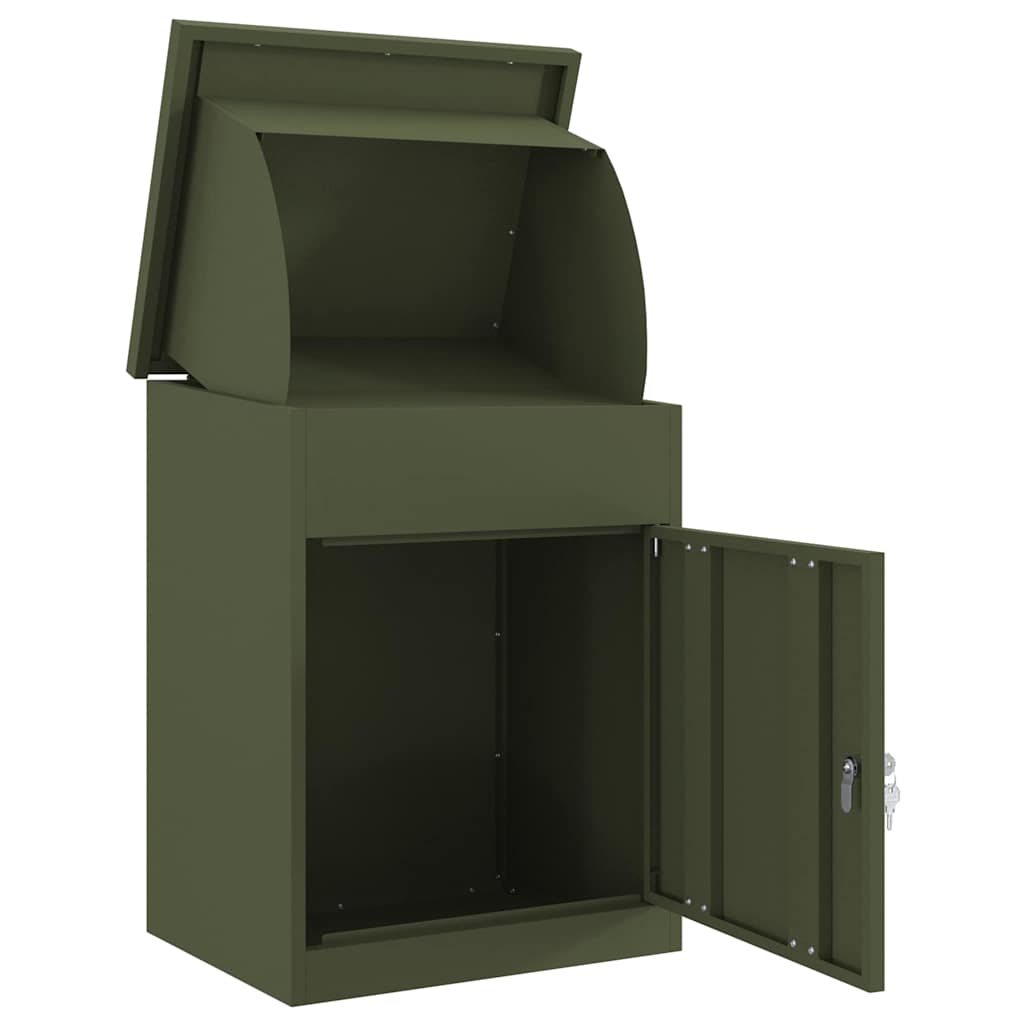 Pakket inwerp box met opslag Olijfgroen 47,5 x 38 x 59 cm Staal is nu te koop bij PeponiXL, paradijselijk wonen!