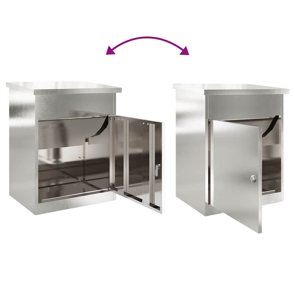 Pakket inwerp box Zilver 47,5 x 38 x 59 cm Roestvrij staal is nu te koop bij PeponiXL, paradijselijk wonen!