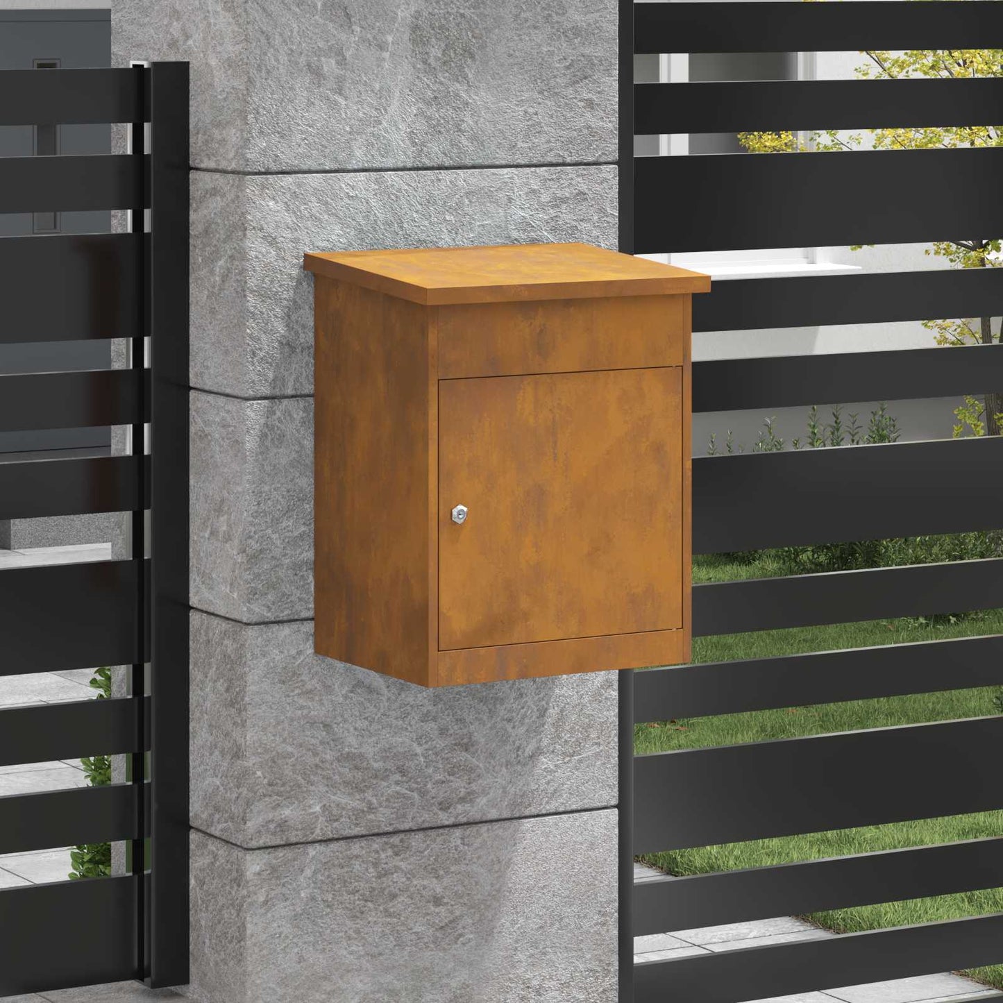 Pakket inwerp box Roestig 47,5 x 38 x 59 cm Cortenstaal is nu te koop bij PeponiXL, paradijselijk wonen!