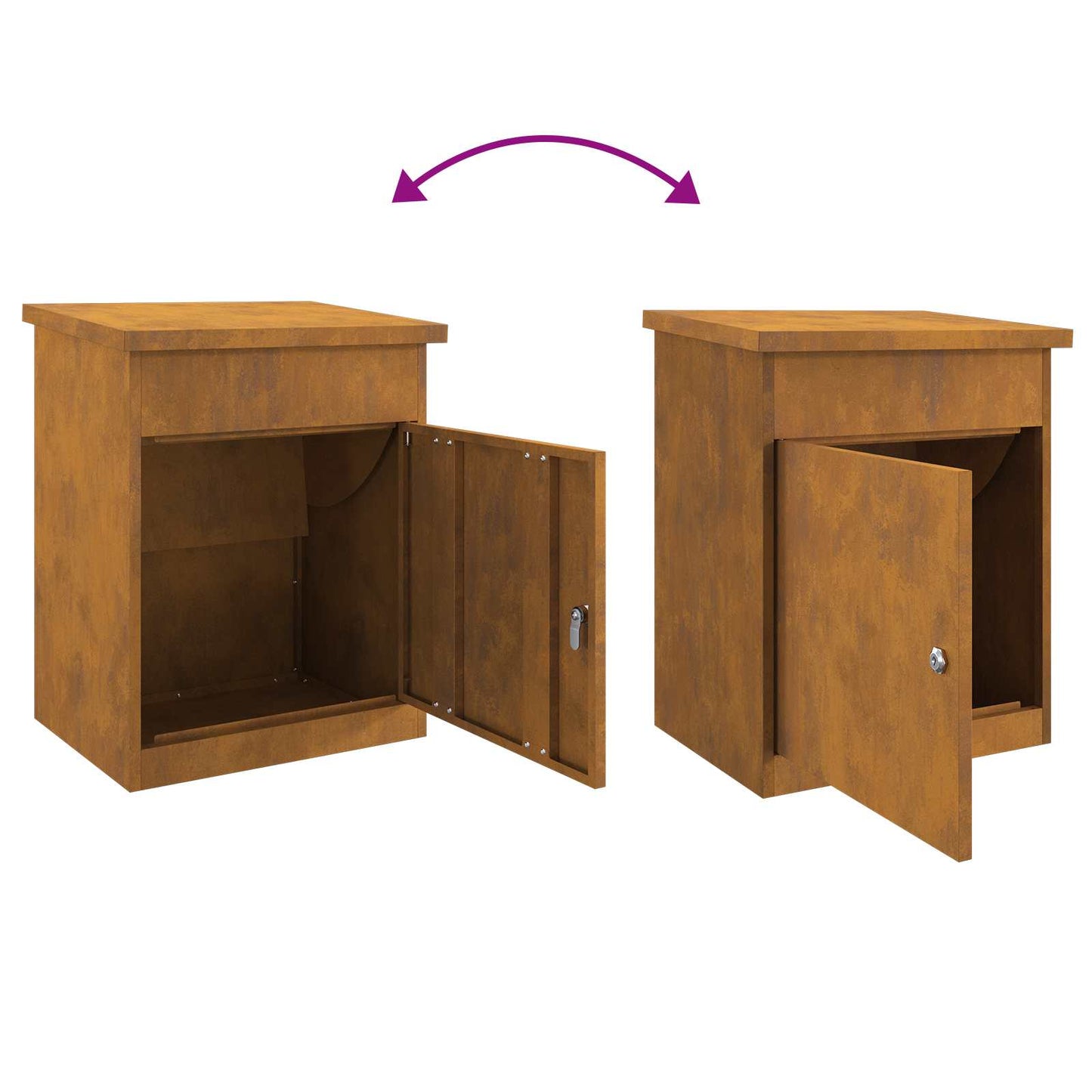 Pakket inwerp box Roestig 47,5 x 38 x 59 cm Cortenstaal is nu te koop bij PeponiXL, paradijselijk wonen!